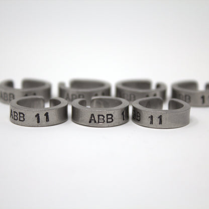 Split Bent Stainless Steel Leg Bands - Stamped