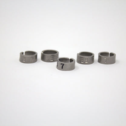 Split Bent Stainless Steel Leg Bands - Stamped