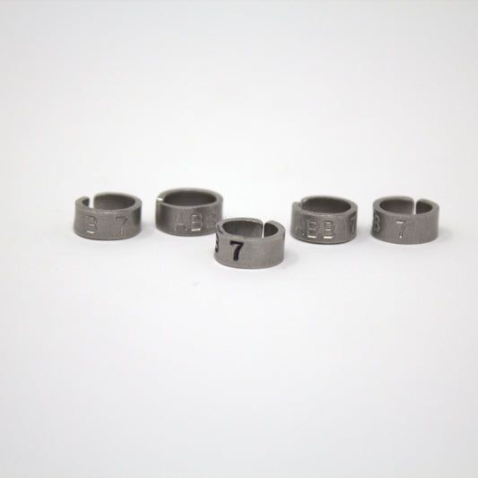 Split Bent Stainless Steel Leg Bands - Stamped