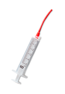 Handfeeding Syringes With Long Red Soft Tubes