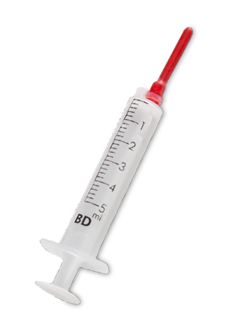 Handfeeding Syringes With Short Red Soft Tubes